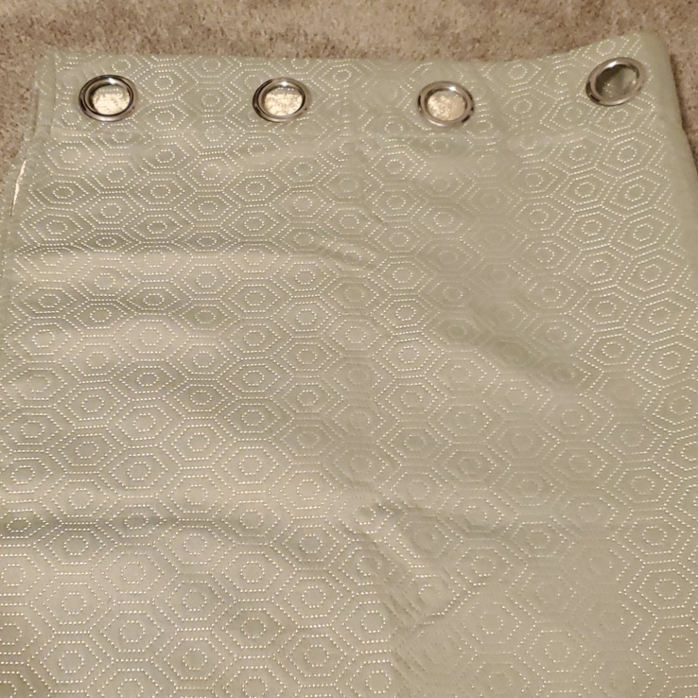 2 pale green curtain panels